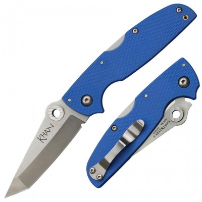 Нож складной Cold Steel Khan, Tanto Blade, Blue G10 Handles