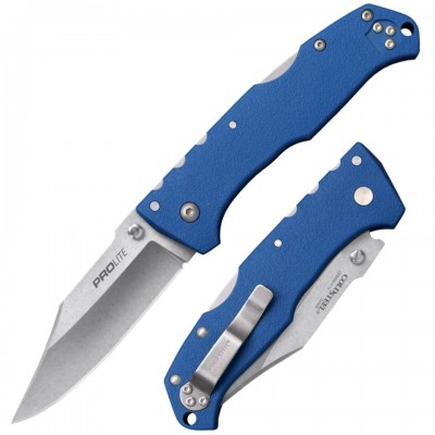 Нож складной Cold Steel Pro Lite, Clip Point Blade, Blue GRN Handles