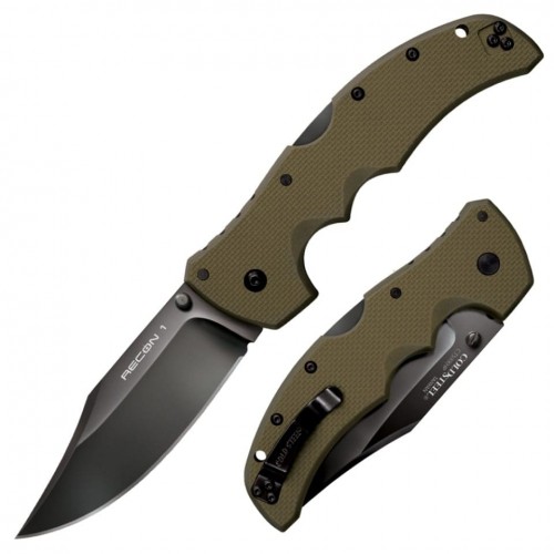 Нож складной Cold Steel Recon 1 Clip Point CTS-XHP, OD Green G-10 Handle
