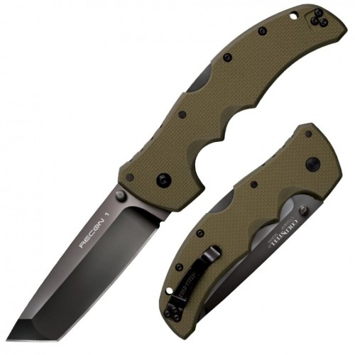 Нож складной Cold Steel Recon 1 Tanto, CTS-XHP Blade, OD Green G-10 Handle