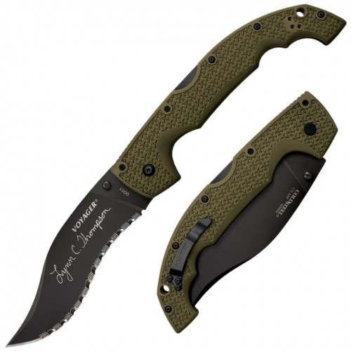 Нож складной Cold Steel Voyager XL Vaquero CTS-XHP Black Serrated Blade, Thompson Limited Edition