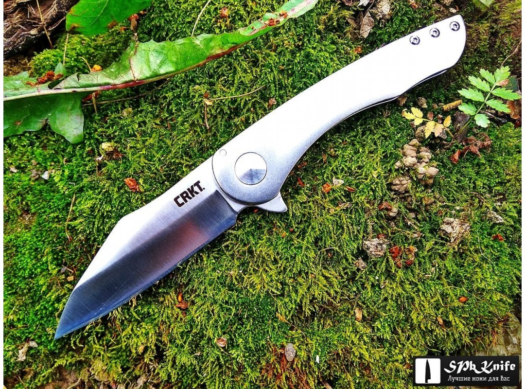 Нож складной CRKT Jettison, StoneWash Blade, Stainless Steel Handle ...