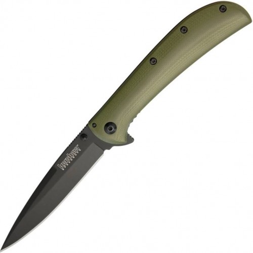 Нож складной Kershaw AlMar, Black Blade, Green G10 Handle