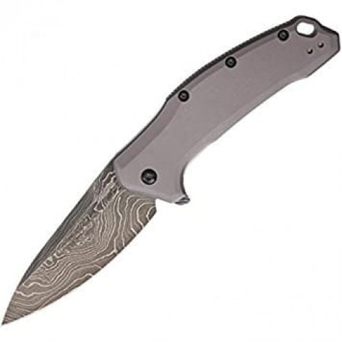 Нож складной Kershaw Link, Damascus Blade, Gray Aluminum Handles