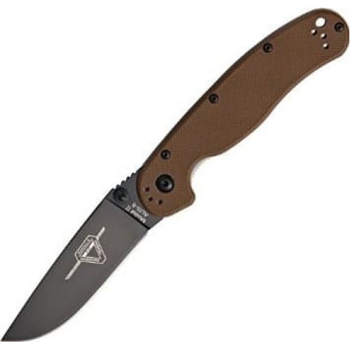 Нож складной Ontario Rat I Folder Black Blade, Coyote Brown Handle