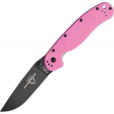 Нож складной Ontario Rat I Folder Black Blade, Pink Handle