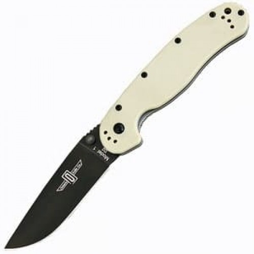Нож складной Ontario Rat I Folder Black Blade, Desert Tan Handle