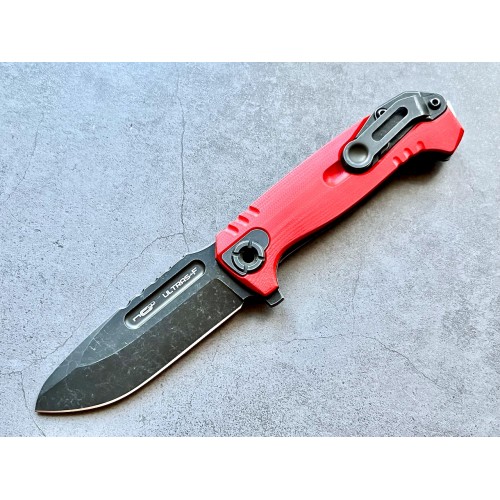 Нож складной N.C. Custom NCC200-BSW/RD Ultras-F BlackWash Blade, Red Handle