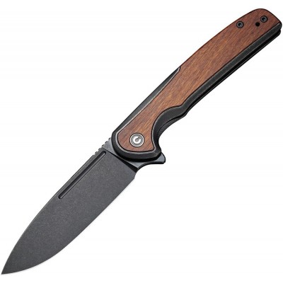 Нож складной Civivi C20060-1 Voltaic, Black Stonewashed 14C28N Blade, Black Steel Handle With Cuibourtia Wood Handle