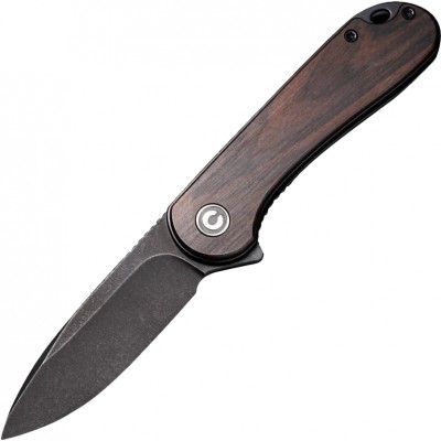Нож складной Civivi C907W Elementum, Black Stonewashed D2 Blade,  Black Ebony Wood Handle